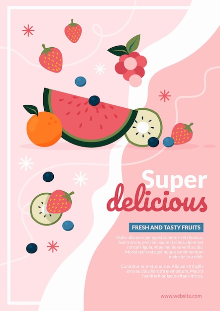Бесплатное векторное изображение Шаблон плаката супер вкусной еды