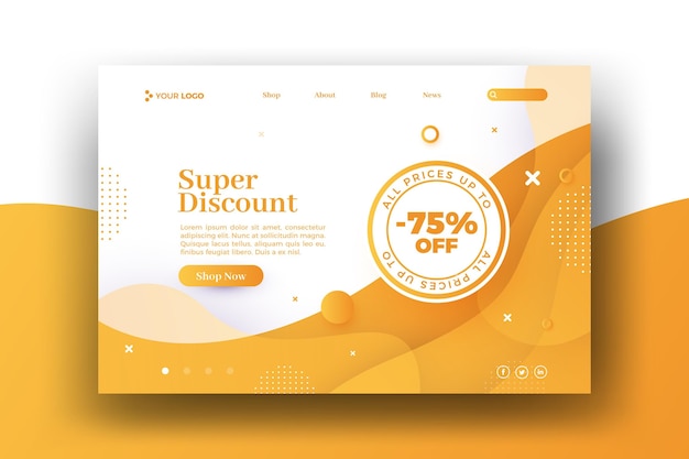 Super discount sale web landing page