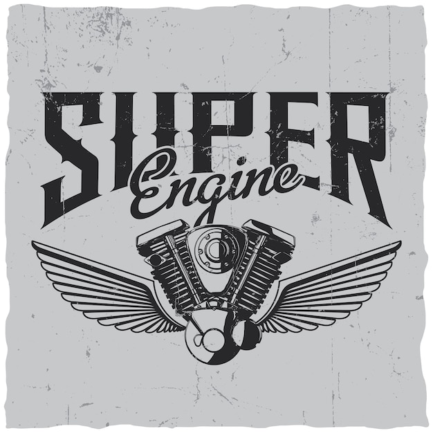 Free vector super engine label