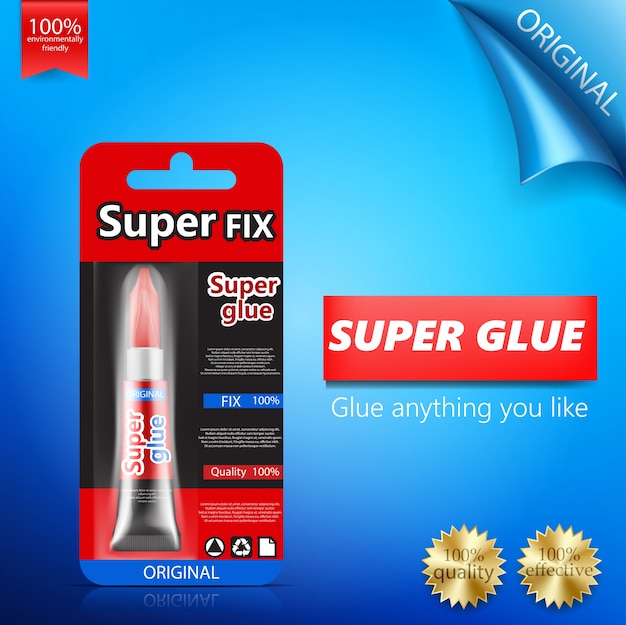 Super fix glue tube realistic