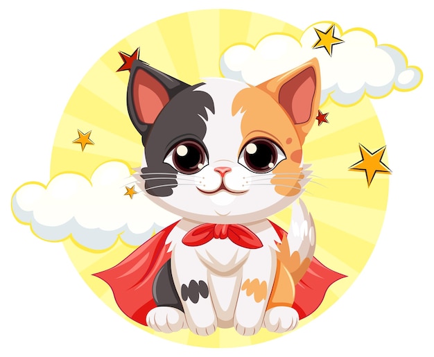 Free vector super hero cat cartoon character