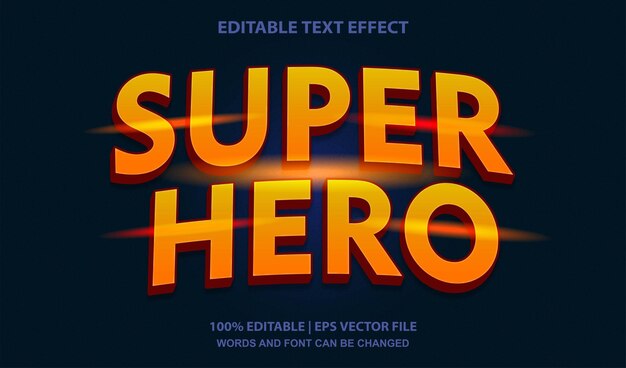 Super hero editable text effect style vector