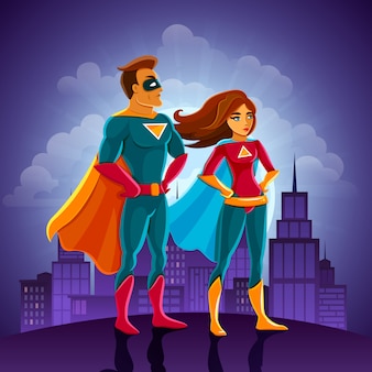 Super heroes couple