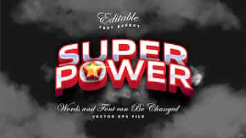 Free vector super power bold text effect