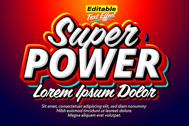 Super power strong red text effect