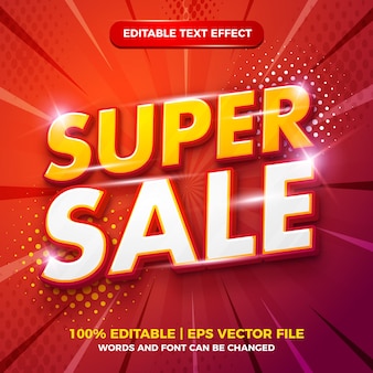 Super sale 3d modern editable text effect template style