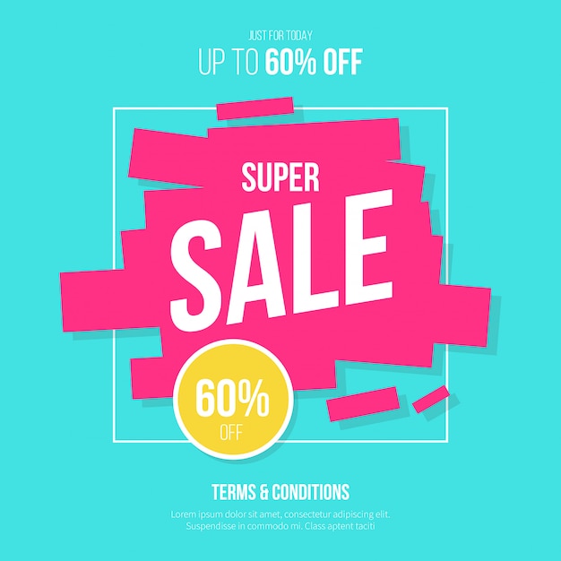 Vettore gratuito super sale background con colori moderni