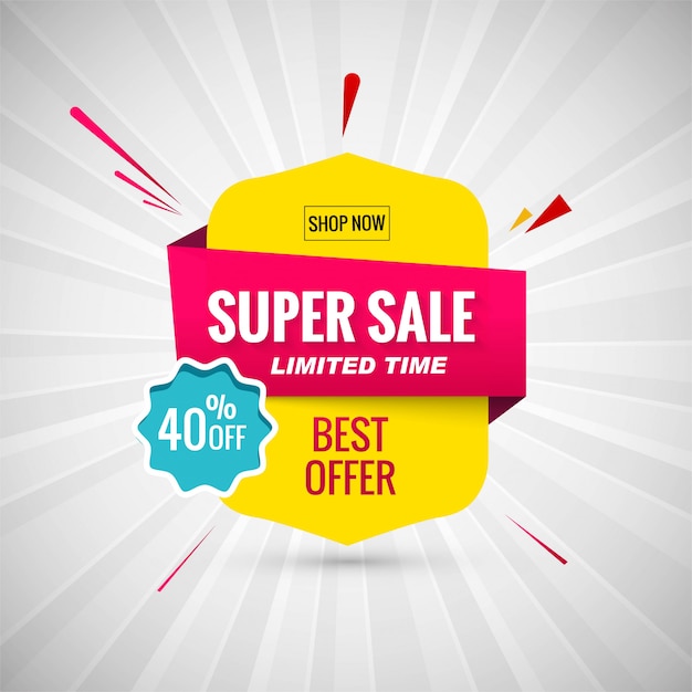 Super Sale Banner Design. Vector illustration