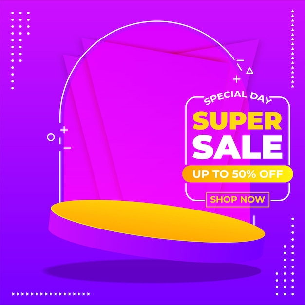 Free vector super sale banner template flash sale discount promotion