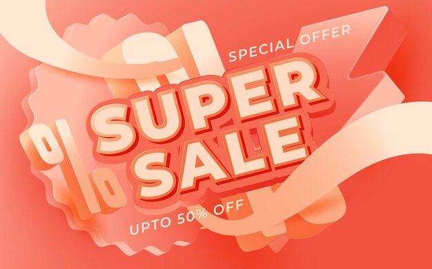 Super sale banner templete design for media promotions and social media promo