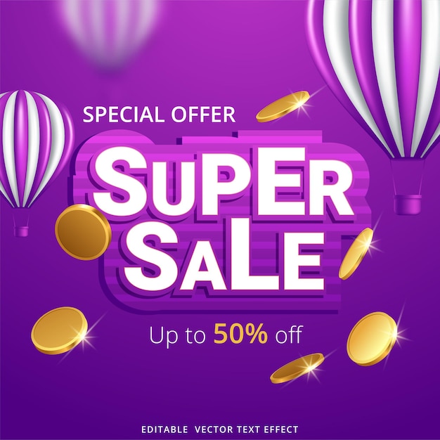 Super sale banner templete design for media promotions