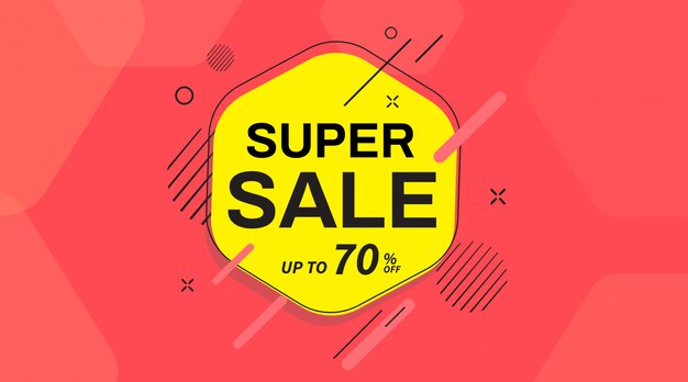 Super Sale Banner Up To 70 Off Sale Banner Template Design