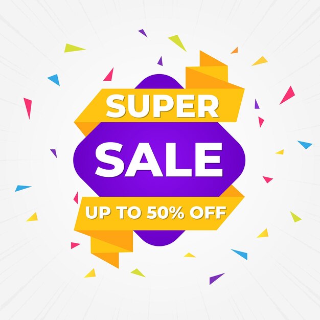 Super sale banner with editable text effect