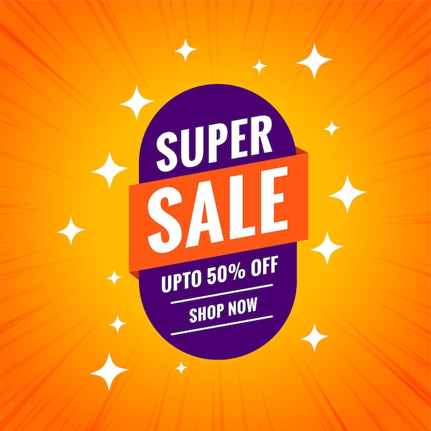 Free vector super sale discount offer template shop now to save big