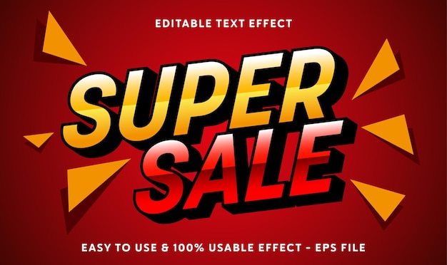 Super sale editable text effect template