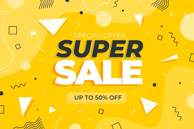 Super sale flat design banner