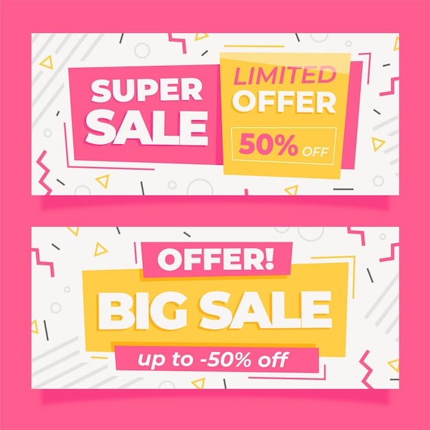 Free vector super sale flat design banner