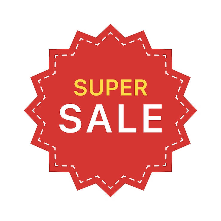 Free Vector super sale stitched sticker