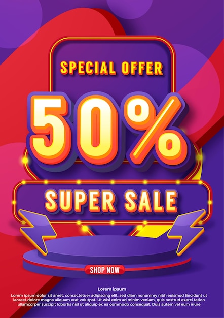 Free vector super sale vector banner design