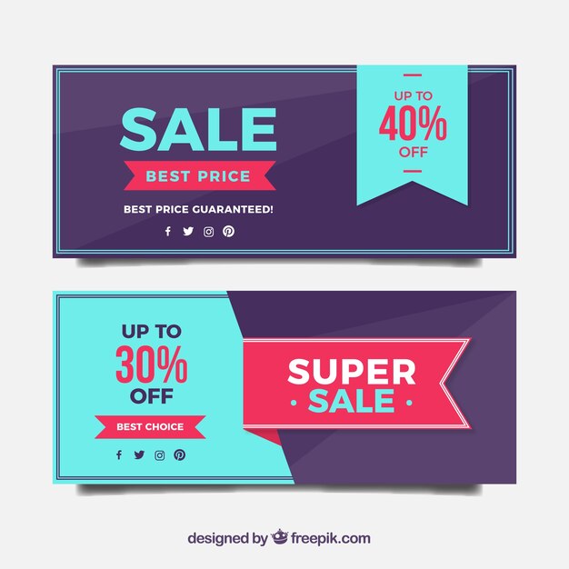 Free vector super sales banners