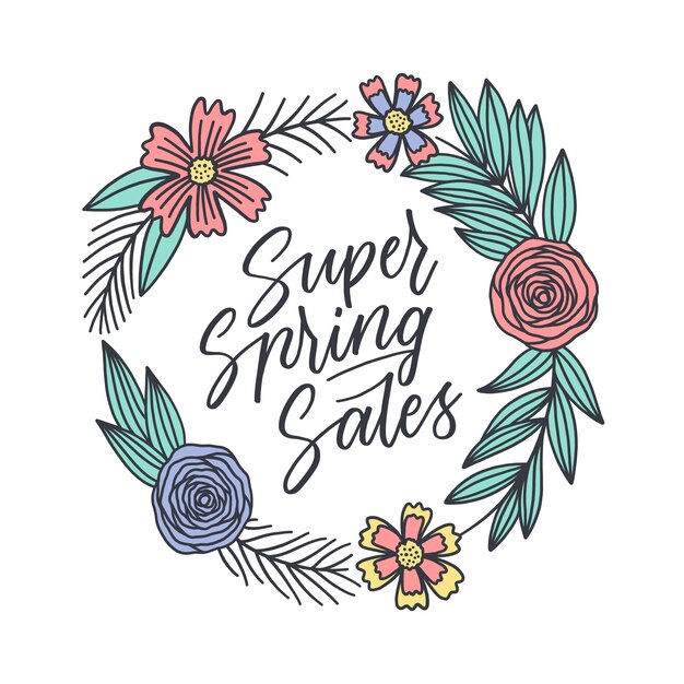 Super spring sales lettering in colorful frame