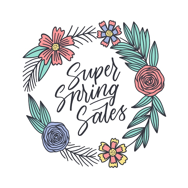 Super spring sales lettering in colorful frame