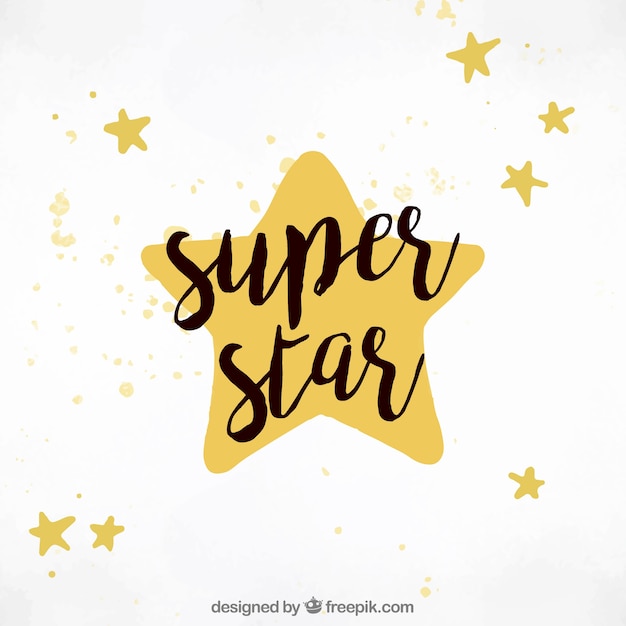 Super star background con lettering