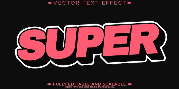 Free vector super text effect editable modern and creative text style