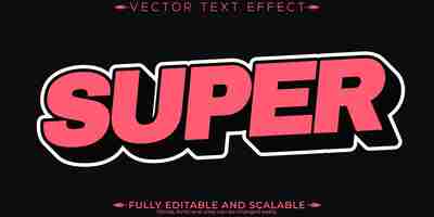 Free vector super text effect editable modern and creative text style