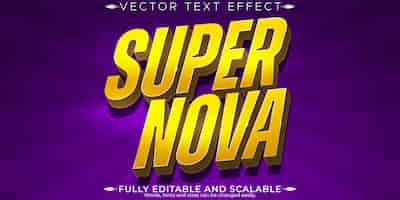 Free vector super text effect editable modern and poster text style
