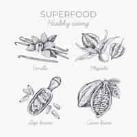 Бесплатное векторное изображение Концепция коллекции superfood