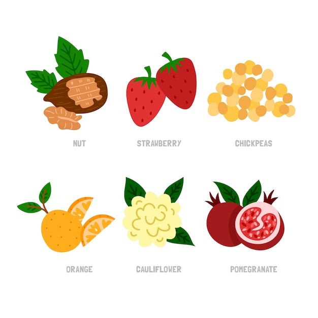 Free vector superfood collection theme