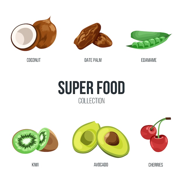 Free vector superfood collection