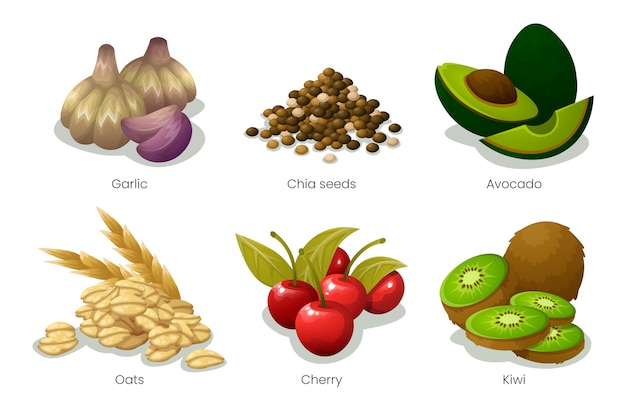 Free vector superfood collection