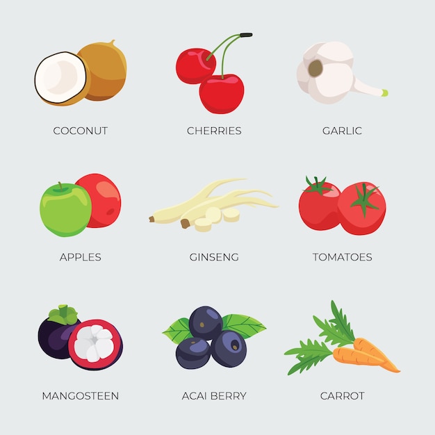 Superfood veggies and fruit