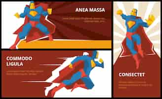 Free vector superhero banners  set