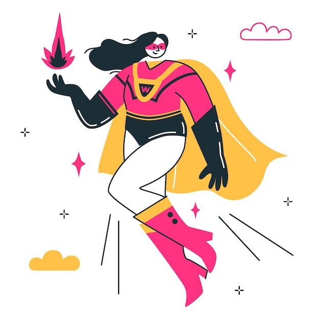 Free vector superhero concept illustration