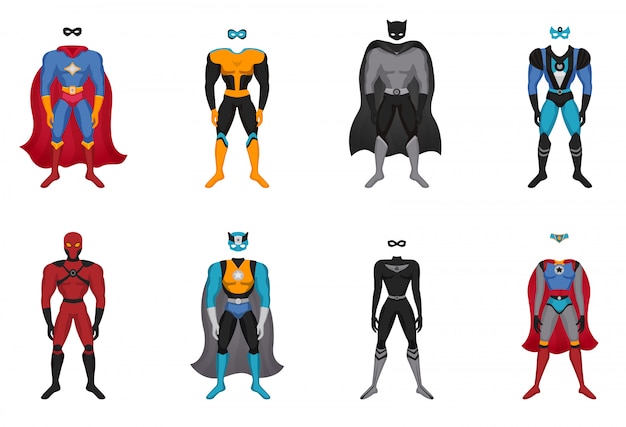 Free vector superhero costumes set