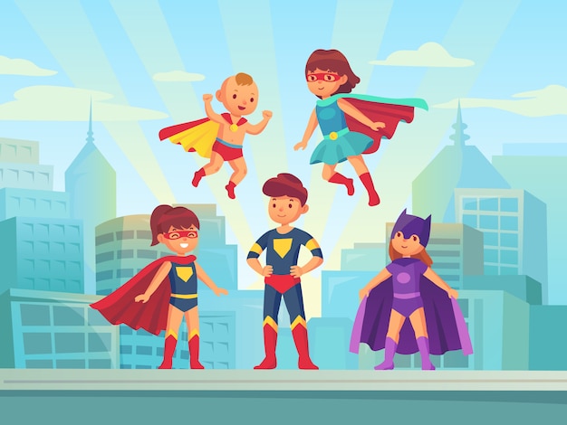 Superhero kids team