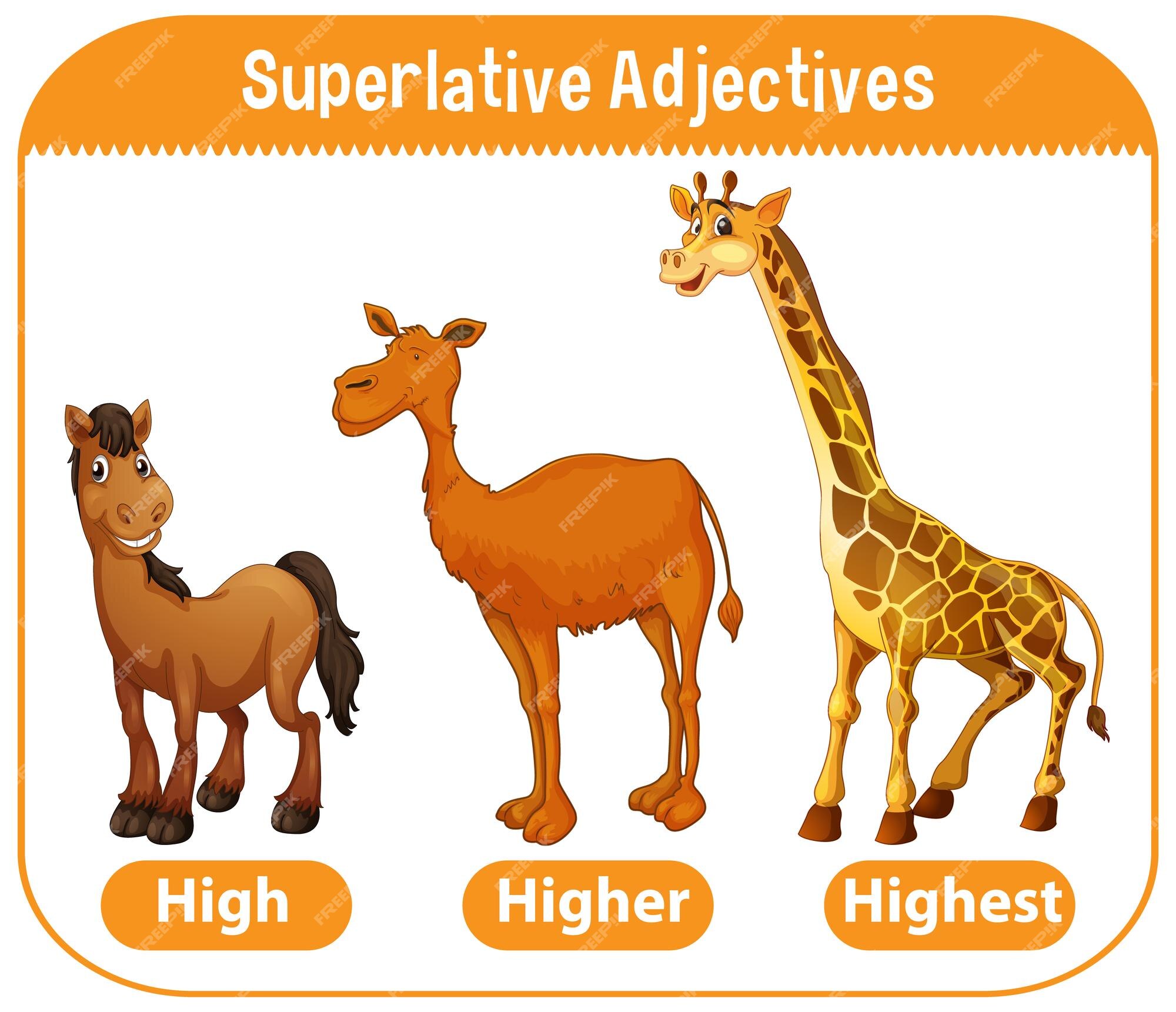 Free Vector | Superlative adjectives for word high Free Vector | Superlative adjectives for word high