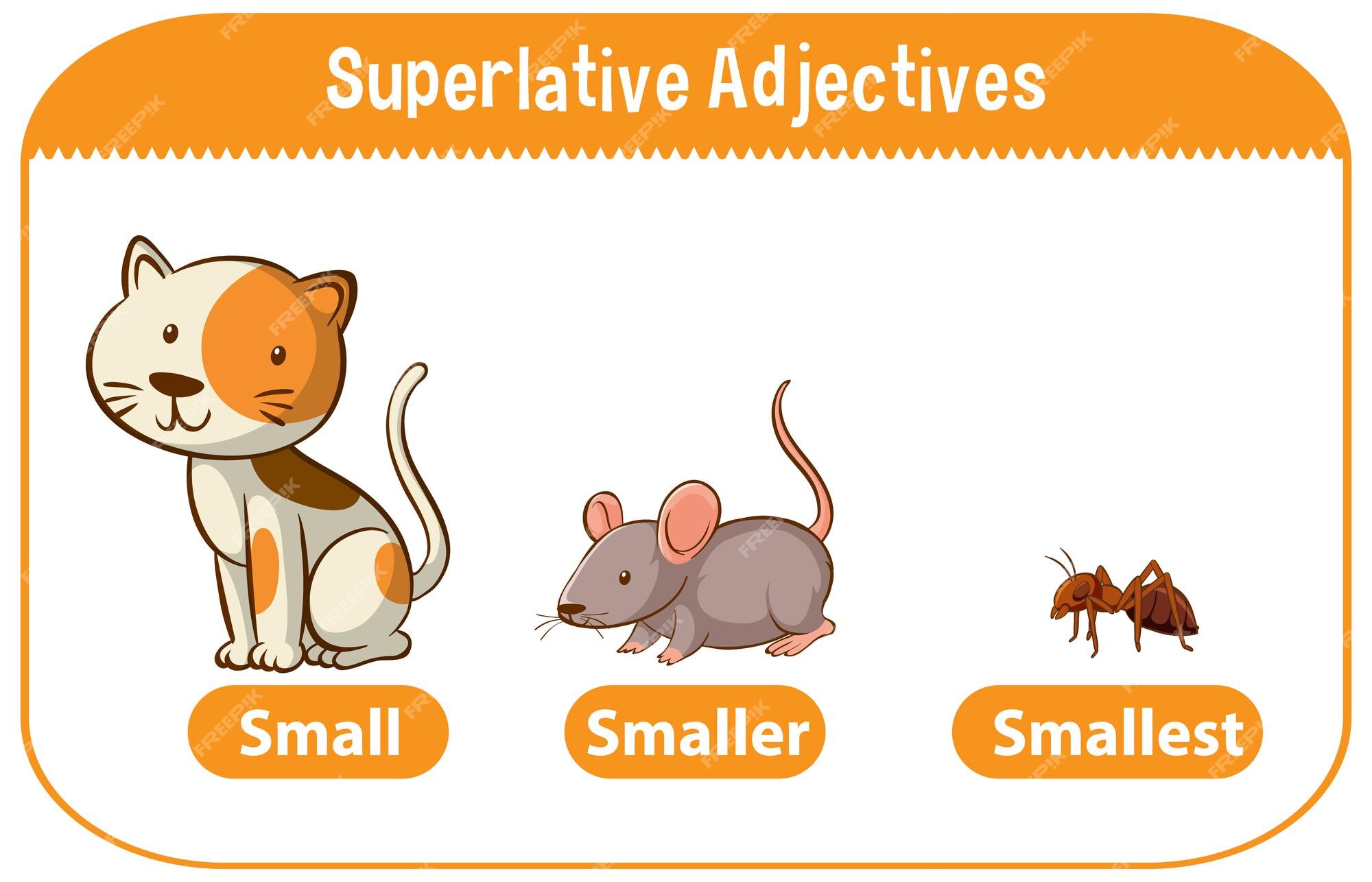 Free Vector | Superlative adjectives for word small