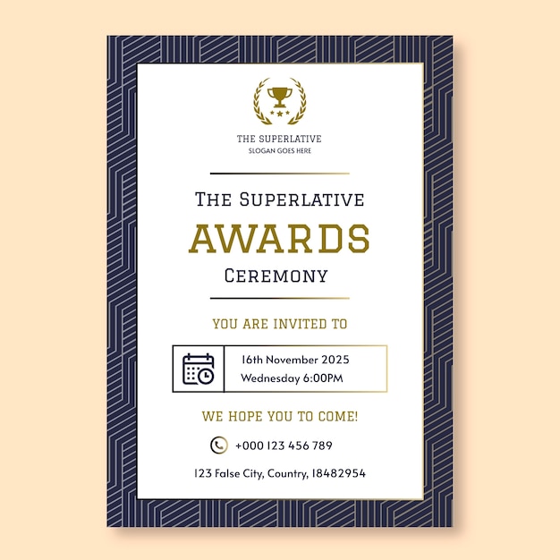 Free vector superlative awards ceremony invitation