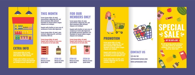 Supermarket brochure design template