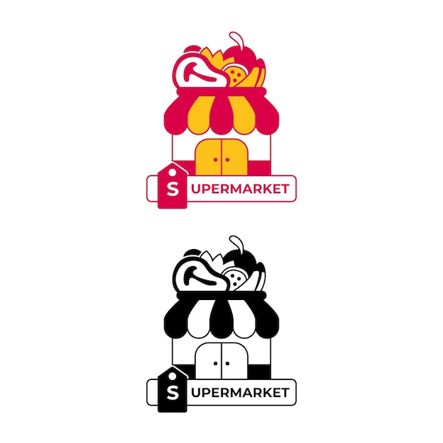 スーパーマーケットのコーポレートアイデンティティのロゴのテンプレート