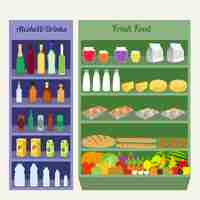 Free vector supermarket, food