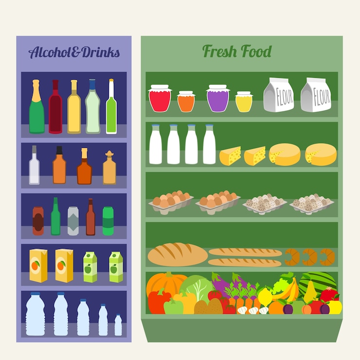 Free Vector supermarket, food
