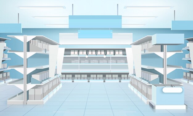 Supermarket Interior Design Composition