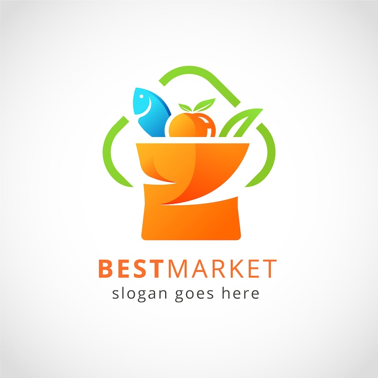 Free Vector supermarket logo concept