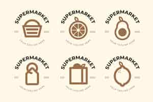 Free vector supermarket logo theme