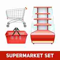 Free vector supermarket realistic set